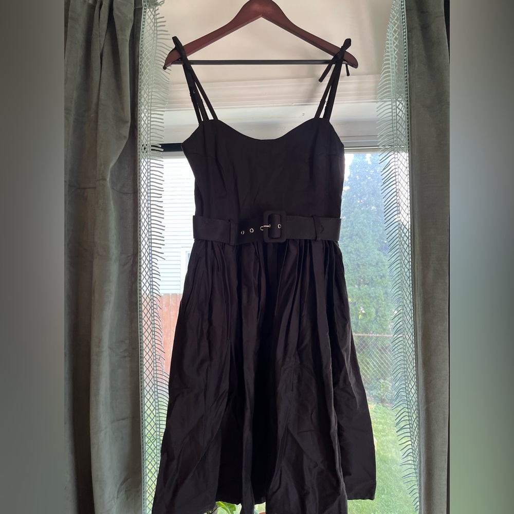 Collectif Vintage London Jade Plain Belted Swing Dress
